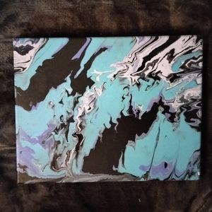 Acrylic Dutch Pour " Black Vibration" by Artist Tristan